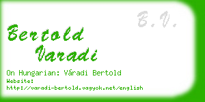 bertold varadi business card