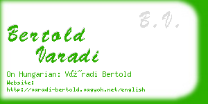 bertold varadi business card